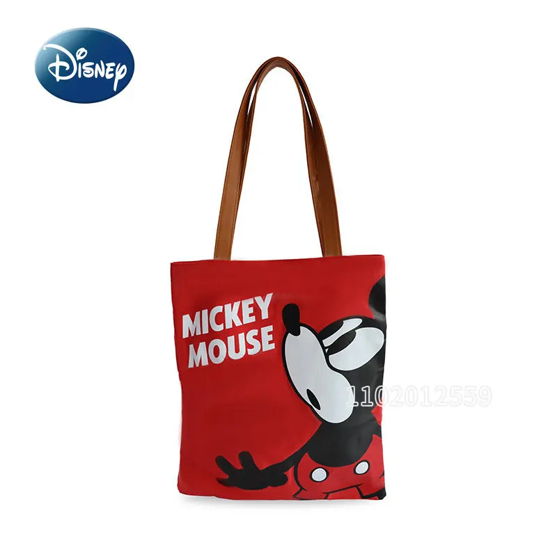Disney Mickey New Women's Handbag Cartoon Fashion Women's Shoulder Bag Luxury Brand Canvas Storage Bag Original Large Capacity