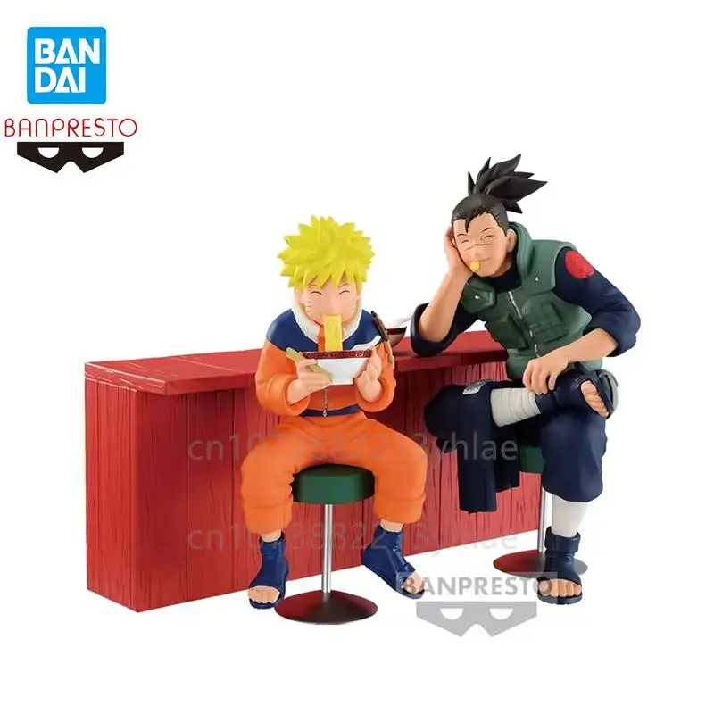 Фото В наличии оригинальные Bandai Banpresto Naruto Uzumaki Naruto Umino Iruka Precious Time At Ichiraku Ramen Фигурки Модель игрушки №1
