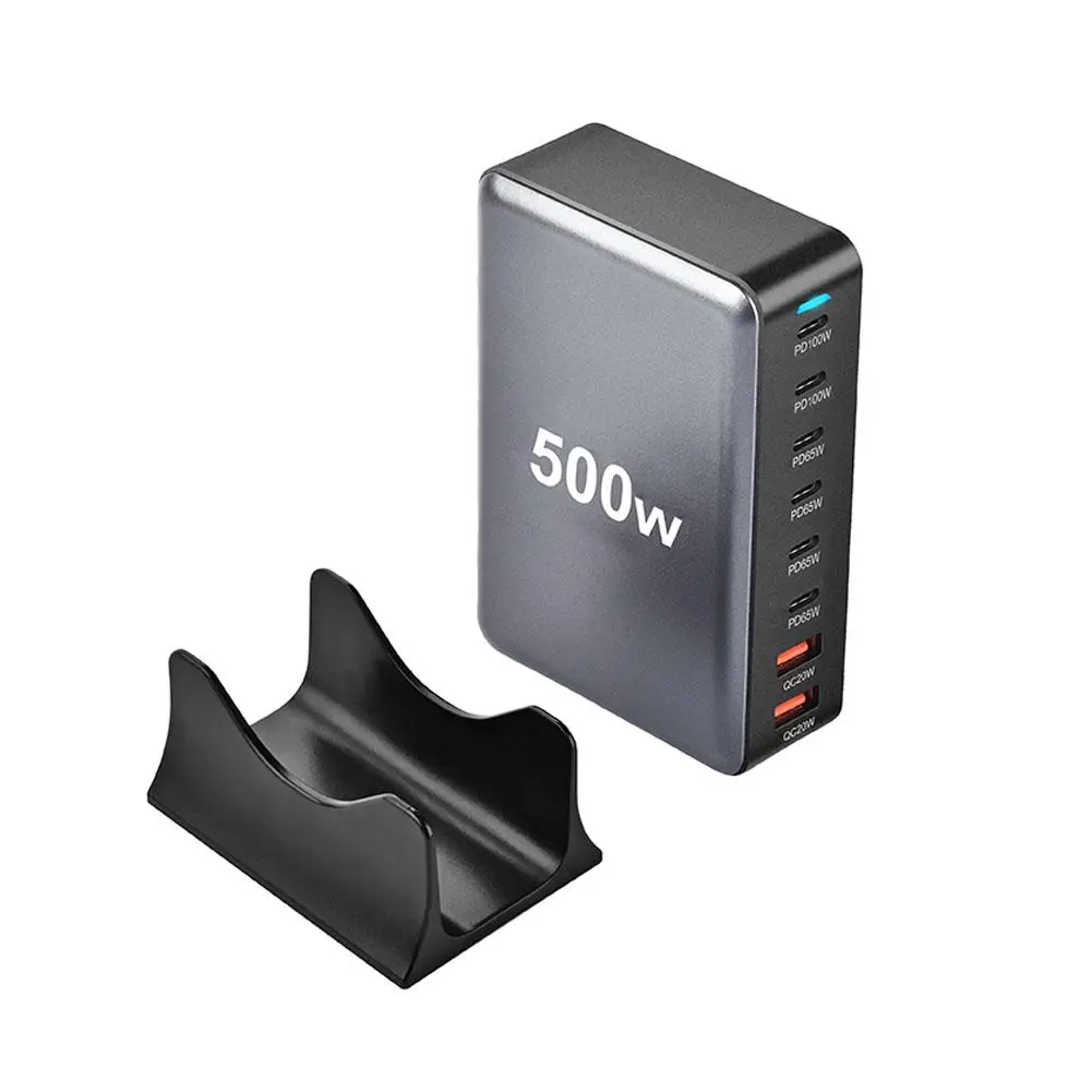Зарядное устройство GaN PD мощностью 500 Вт USB C 6C2A 8-портовое настольное зарядное с