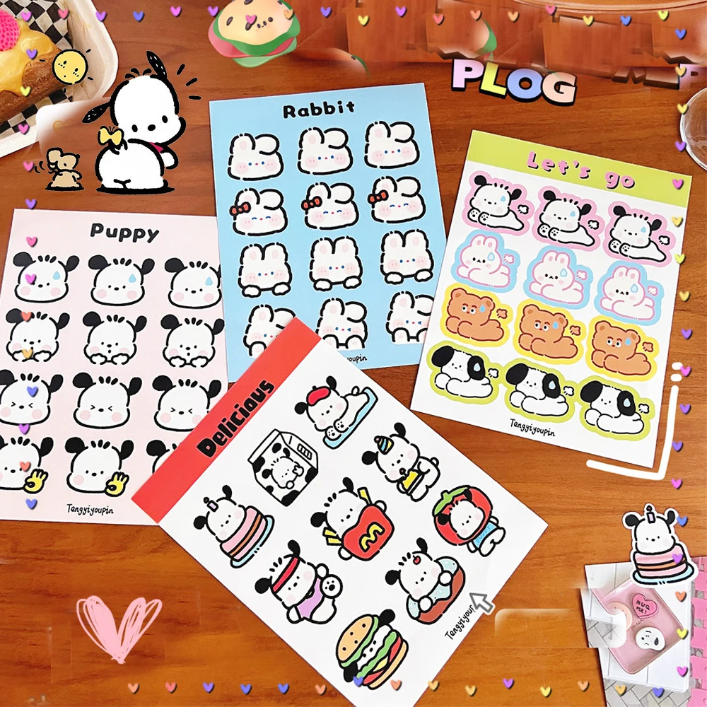 

5Pcs Pochacco Sealing Sticker Kawaii Cartoon Decoration Paper Bag Sealing Anime Sanrioed Cute Sweet Patch Kids Girls Gift Lovely