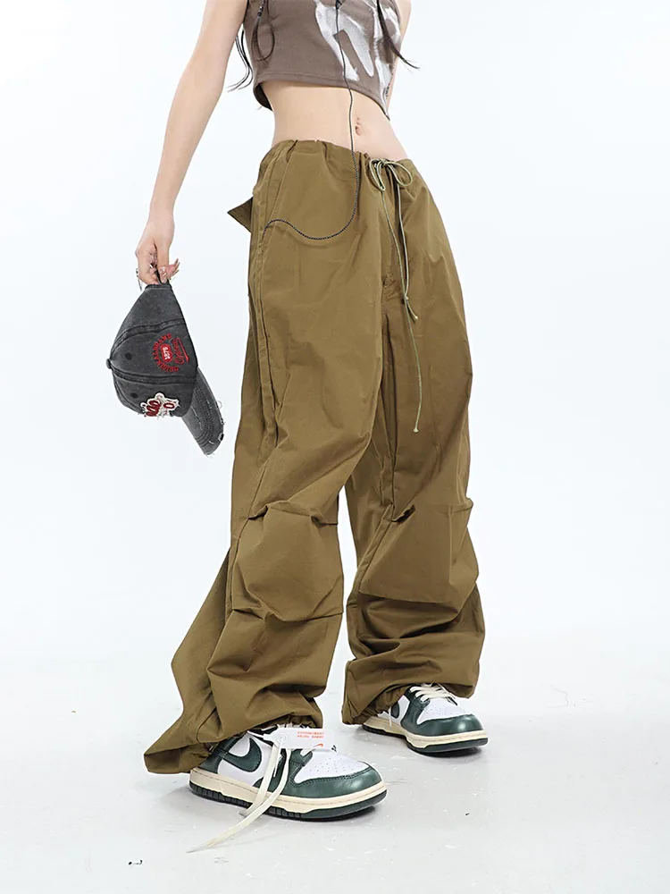 

2022 Korean Style Streetwear Cargo Pants Women High Waist Baggy Hippie Oversize Pockets Jogging Wide Leg Trousers For Female