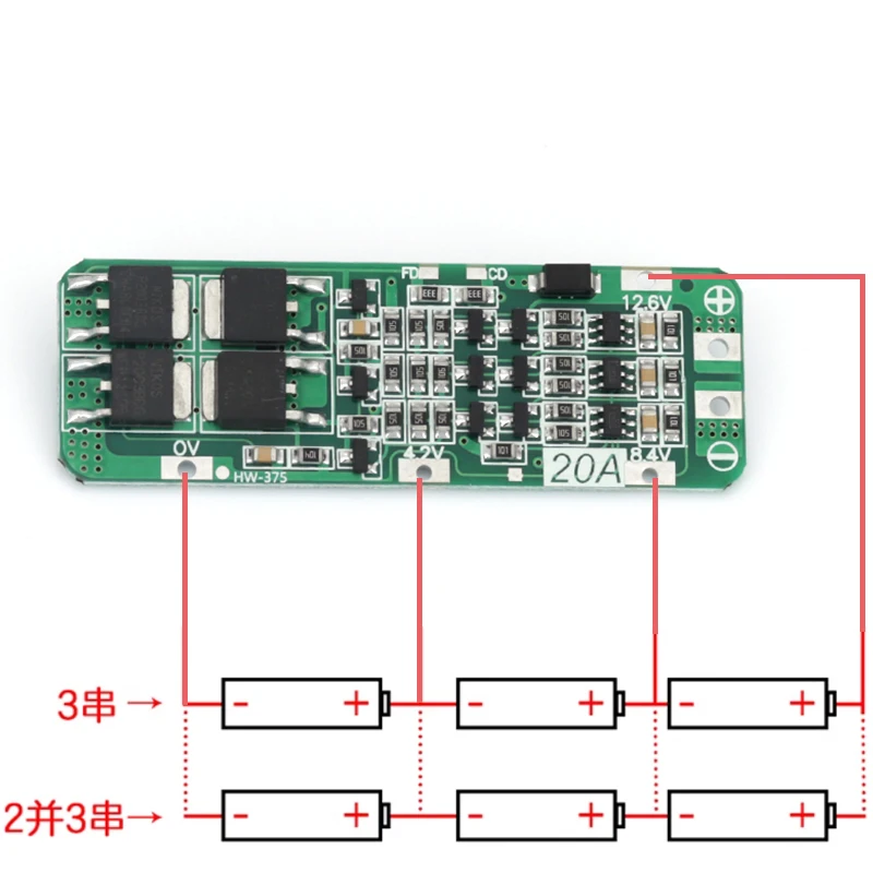 3S 20A литий-ионная батарея 18650 зарядное устройство печатная плата защиты BMS для