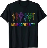 neurodiversity autism awareness rainbow flower autistic t shirt
