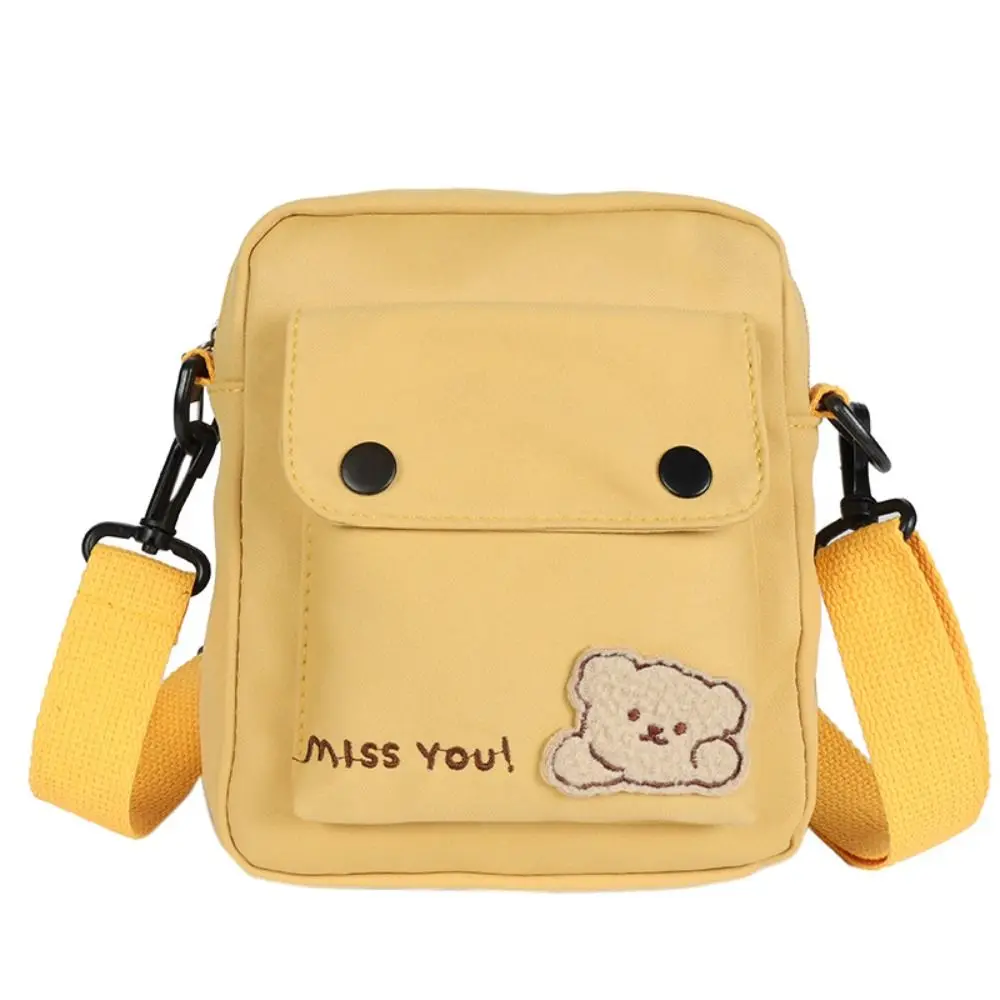 Casual Messenger Bag Coin Purse Fashion Mobile Phone Bag Canvas Handbag Women Bag Small Basket Bag Bear Shoulder Bag