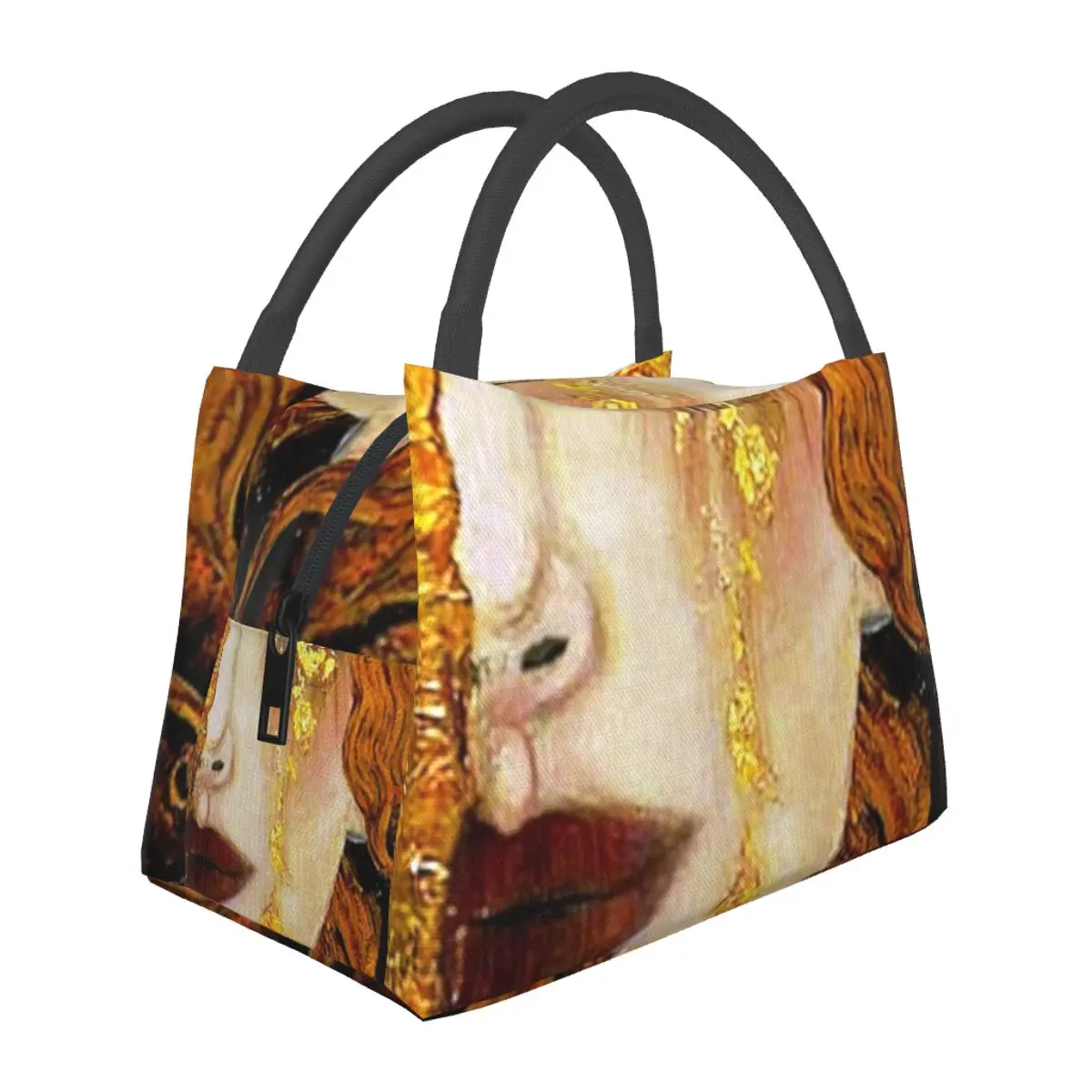 

Gustav Klimt Lunch Bag For Adult Freya's Tears Graphic Design Lunch Box Travel Cooler Bag Portable Oxford Thermal Tote Handbags