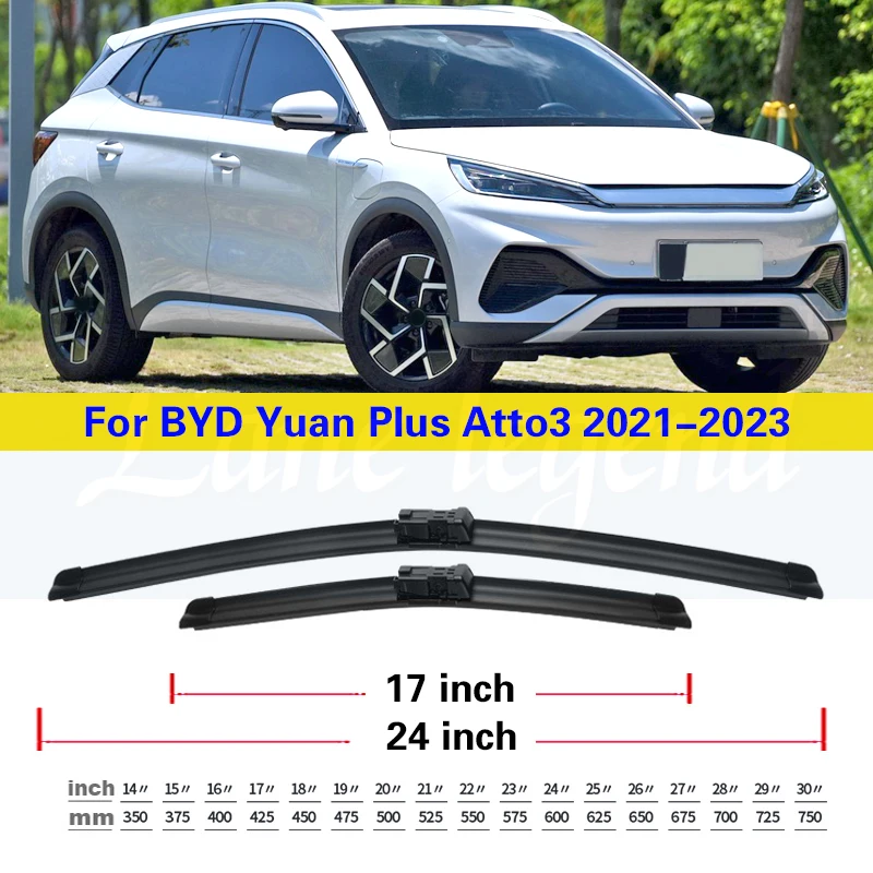 Автомобильный дворник для BYD Atto 3 Yuan Plus Atto3 2021 2022 2023 Передние щетки стеклоочистителя Мягкие резиновые дворники для лобового стекла Автомобильное лобовое стекло 24 