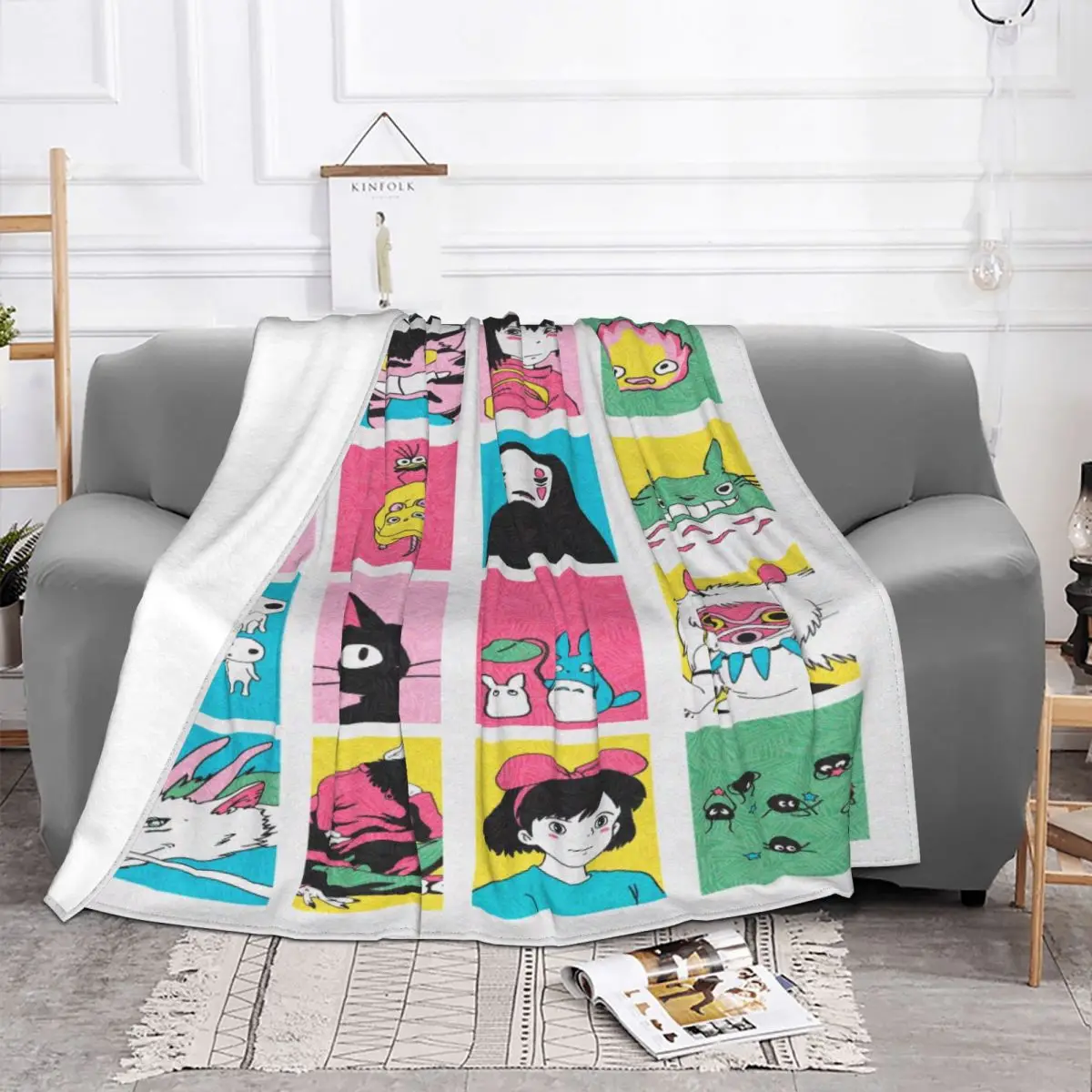 

Японское клетчатое аниме милое искусственное Коралловое флисовое плюшевое весенне-осеннее теплое одеяло для дома и улицы постельные принадлежности