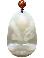 natural hetian jade avalokitesvara pendant male zodiac sign birth buddha body protection manshu void tibetan bodhisattva jade