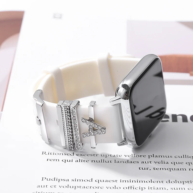 26 букв алфавита декоративные подвески для Iwatch Шарм Для Apple Watch спортивный ремешок