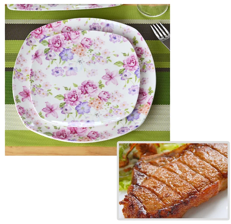 2 шт./лот наборы обеденных тарелок из костяного фарфора набор сервиесов для ужина