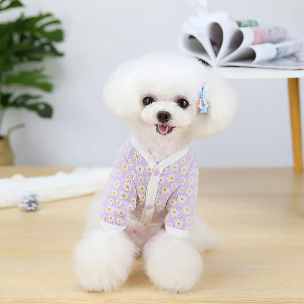 

Puppy Knitwear Floral Print Fashion Hand Washable Dog Winter Cardigan Clothing Dog Clothing Puppy Costume