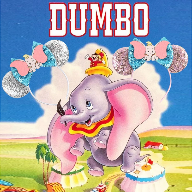 

Walt Disney Anime Dumbo Ears Hairband Women Cute Elephant Headband Girl Sequins Bow Hair Accessories Kid Cosplay Party Xmas Gift