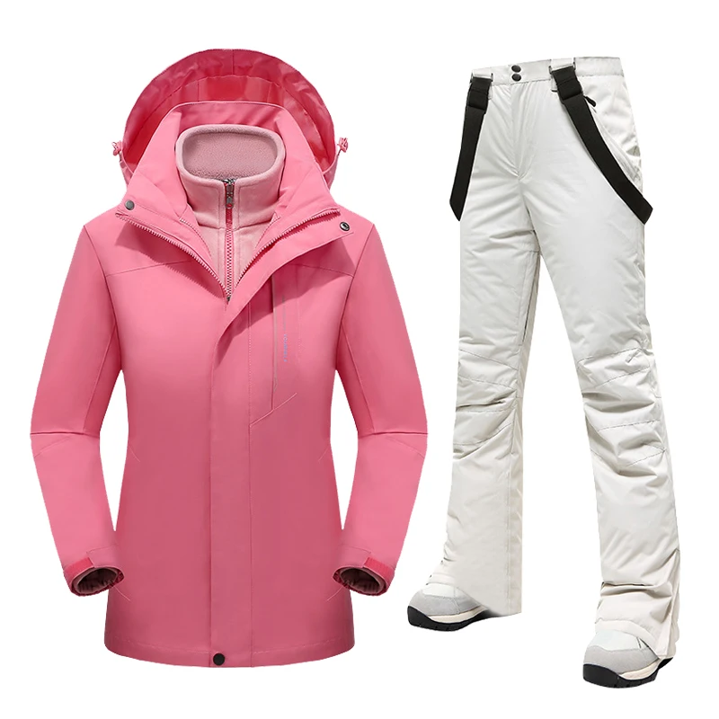 Ski Suit Women Winter Skiing Snowboarding Clothes Thick Warm Waterproof Ski Jackets Outdoor Snow Jacket + Pants For Women Brand