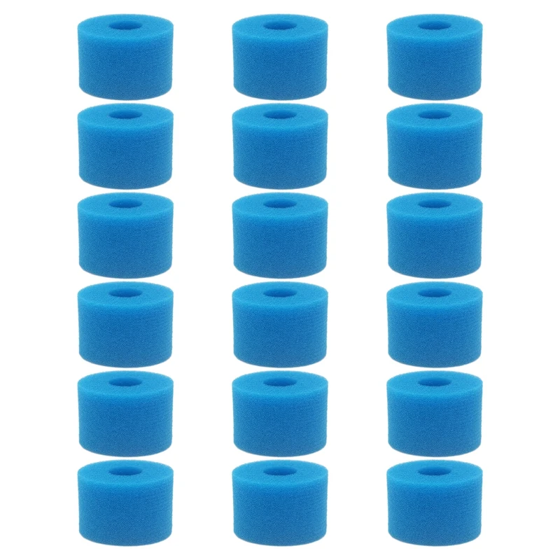 

18Pcs For Intex Pure Spa Reusable Washable Foam Hot Tub Filter Cartridge S1 Type