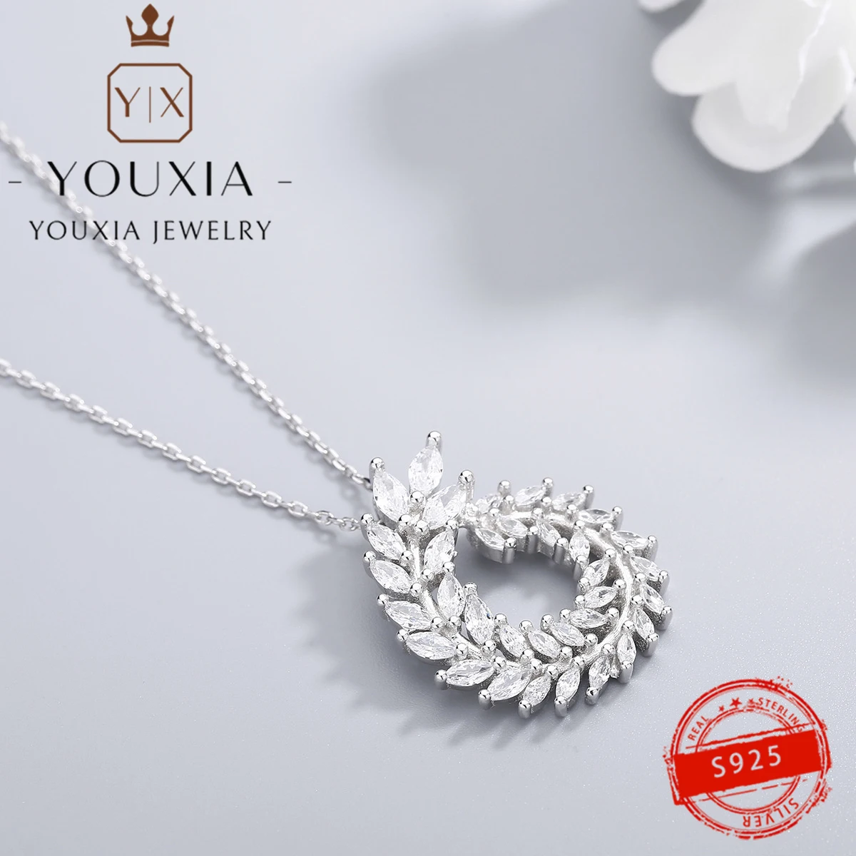 hot selling own brand diy925 sterling silver european and american rice ears full of diamonds design party banquet ladie jewelry free global shipping