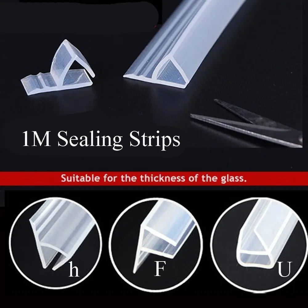 

Useful 1M 6-12mm F U h Shape Glass Door Sealing Strips Silicone Rubber Window Glass Seal Strip Bath Screen Door Weatherstrip