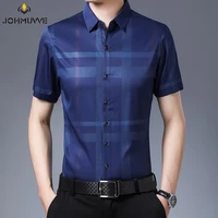 johmuvve fast shipping new mens short sleeve striped printed shirt casual short sleeve top