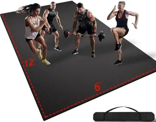 

x 5' x 7mm/ 12' x 6' x 7mm Extra Large Exercise Mat, [35 Sq.Ft/ 72Sq.Ft] Heavy-Duty & Extreme Non-Slip Rubber Gy