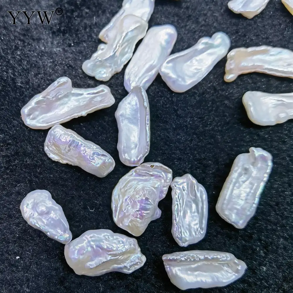 

YYW 10pcs/Bag Cultured Freshwater Nucleated Pearl Beads 10-15mm Irregular No Hole White Natural Pearls For Jewelry Making Bulk