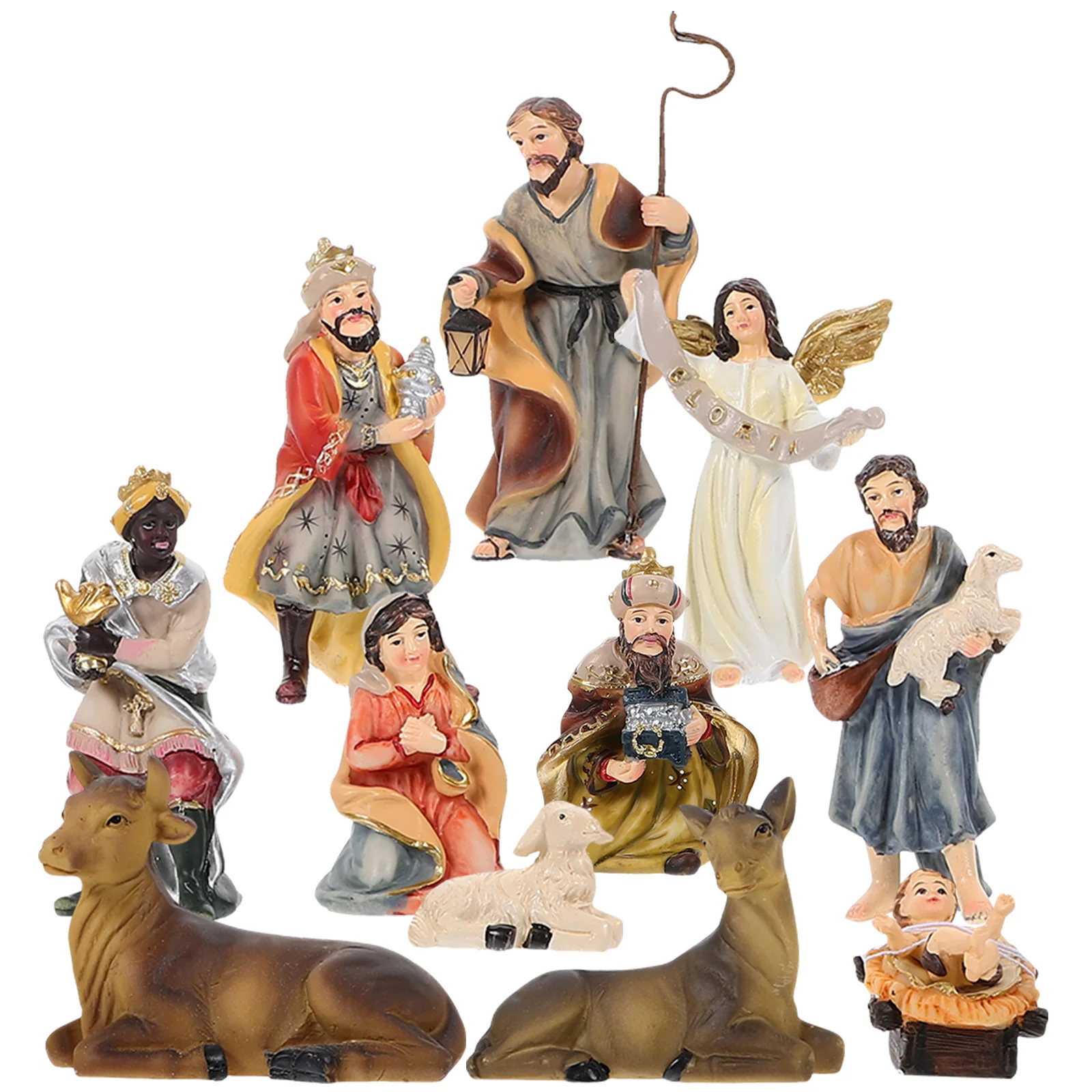 

Nativity Ornaments Church Decoration for Home Religious Adornment Statue Christmas Gift Box Resin Animals Simulation Statues