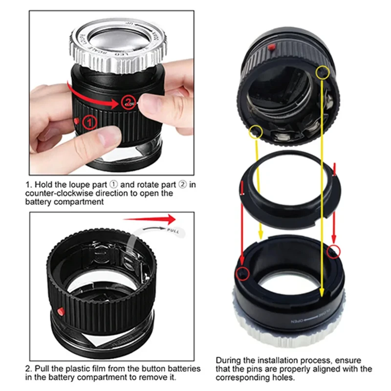 10x20 мм весы лупа УФ-светодиодное освещение увеличительное стекло для ювелира