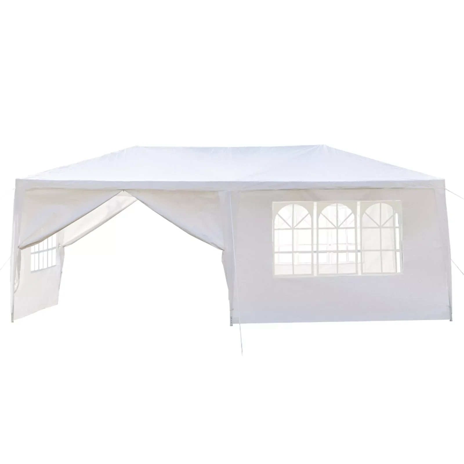 

3x6m Six Sides Tents Outdoor Camping Two Doors Waterproof Tent With Spiral Tubes White Gazebo Tent With Frame US Fast Delivery