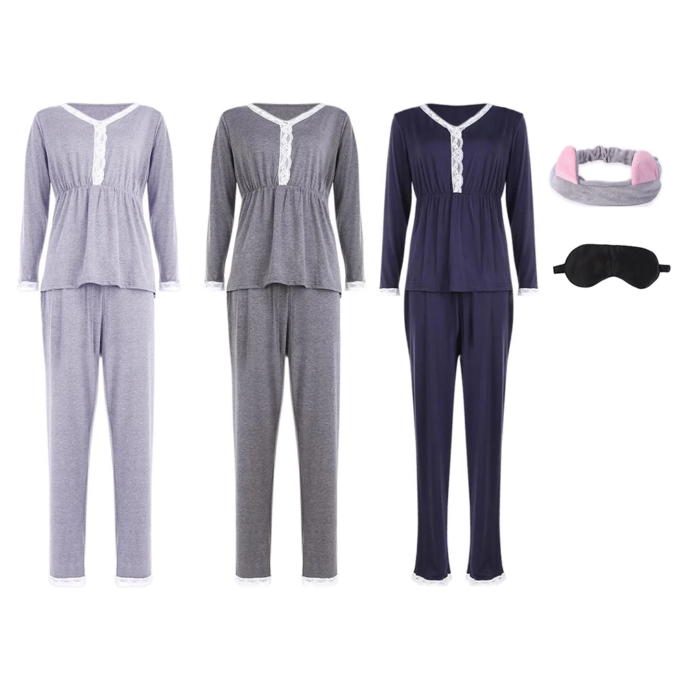 

Women Stripe Household Nightwear Silk O-Neck Pajamas Women Trousers Short Sleeve Suit Pajamas for Teen Girls Set