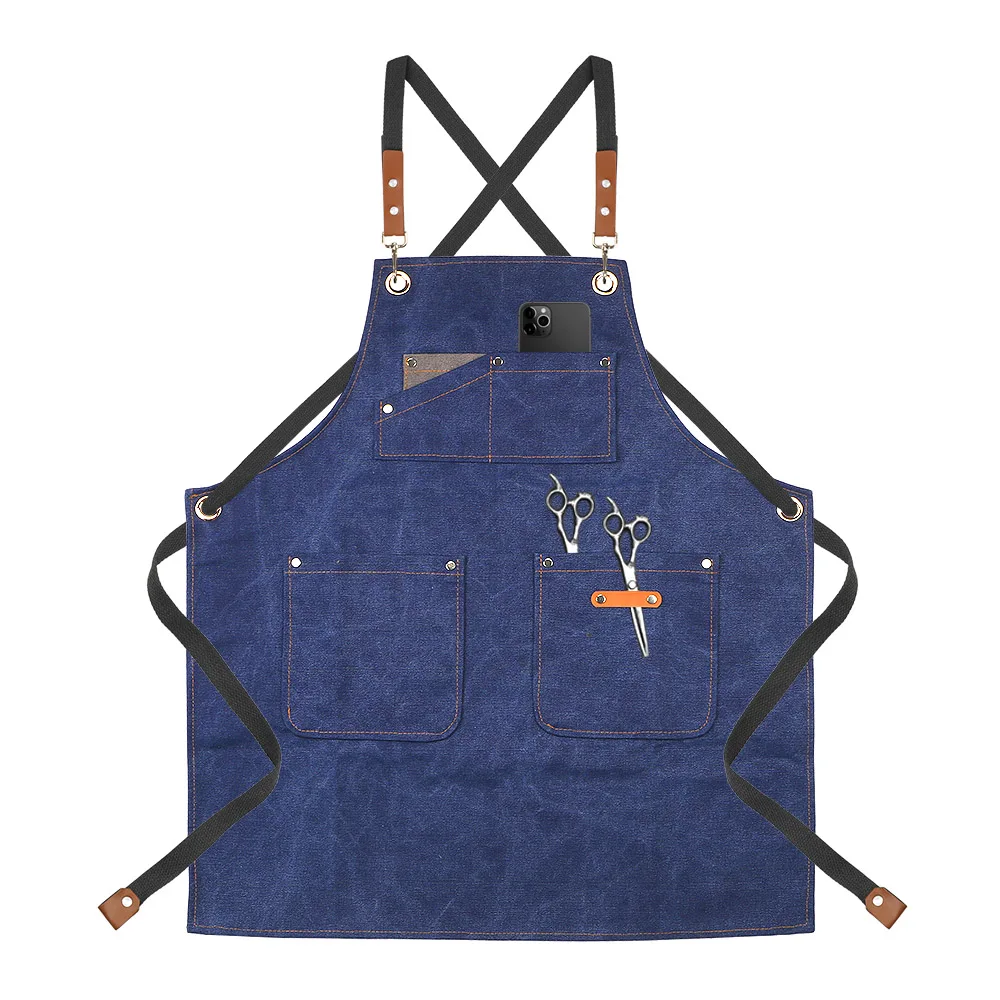 

For Cafes Grill Restaurant Bar Shop Home Sleeveless Aprons Canvas Kitchen Aprons Woman Men Chef Work Apron