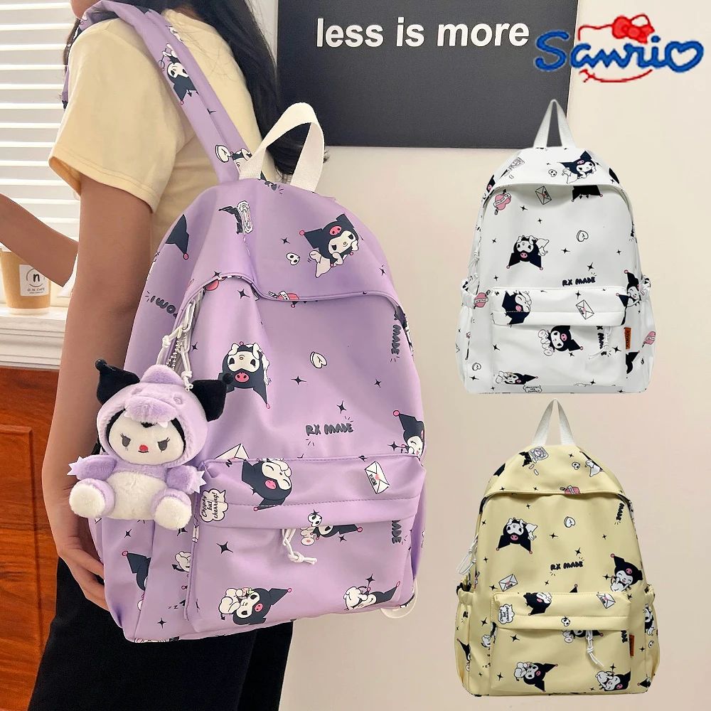 

2023 New Sanrio School Bag Kawaii Backpack Students Large Capacity Kuromi Backpack Gift