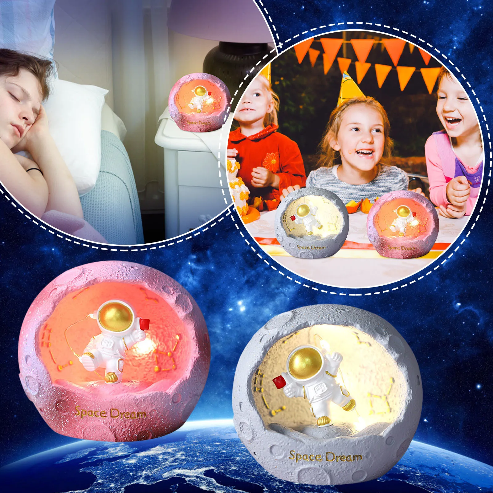 

Astronaut Bedside Night Lamp Home Room Desktop Creative Decoration Spaceman Luminaires LED Light Dream Lamp Kids Gift #40
