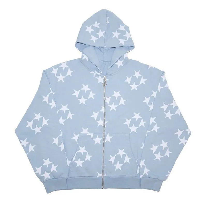 

Full Zip Hoodie Y2k Jacket Vintage Star Pattern Women Personality Trend Casual Hip Hop 2022 New Harajuku High Street Sweatshirts