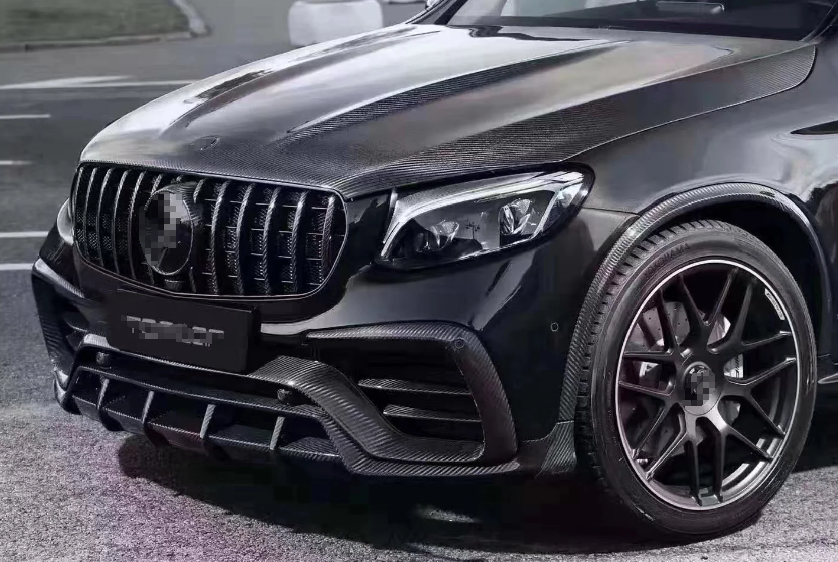 Передняя губа из углеродного волокна для Mercedes Benz GLC 43 63 2017-2019 передняя хорошего