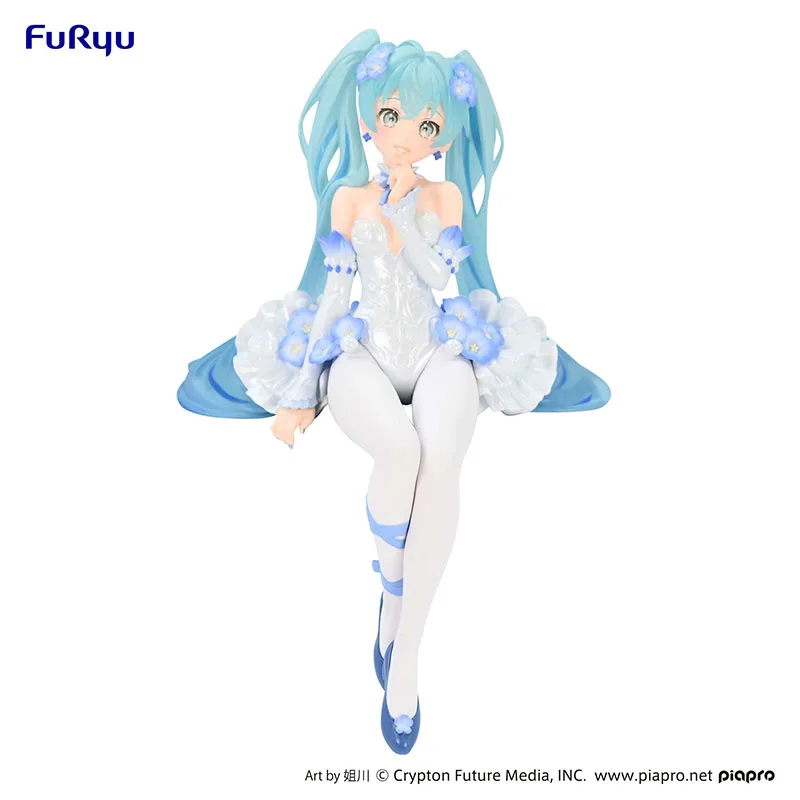 

In Stock Furyu Miku Hatsune Vocaloid Noodle Stopper Flower Fairy Nemophila Kawaii 15Cm Anime Action Figure Limited Model Toys