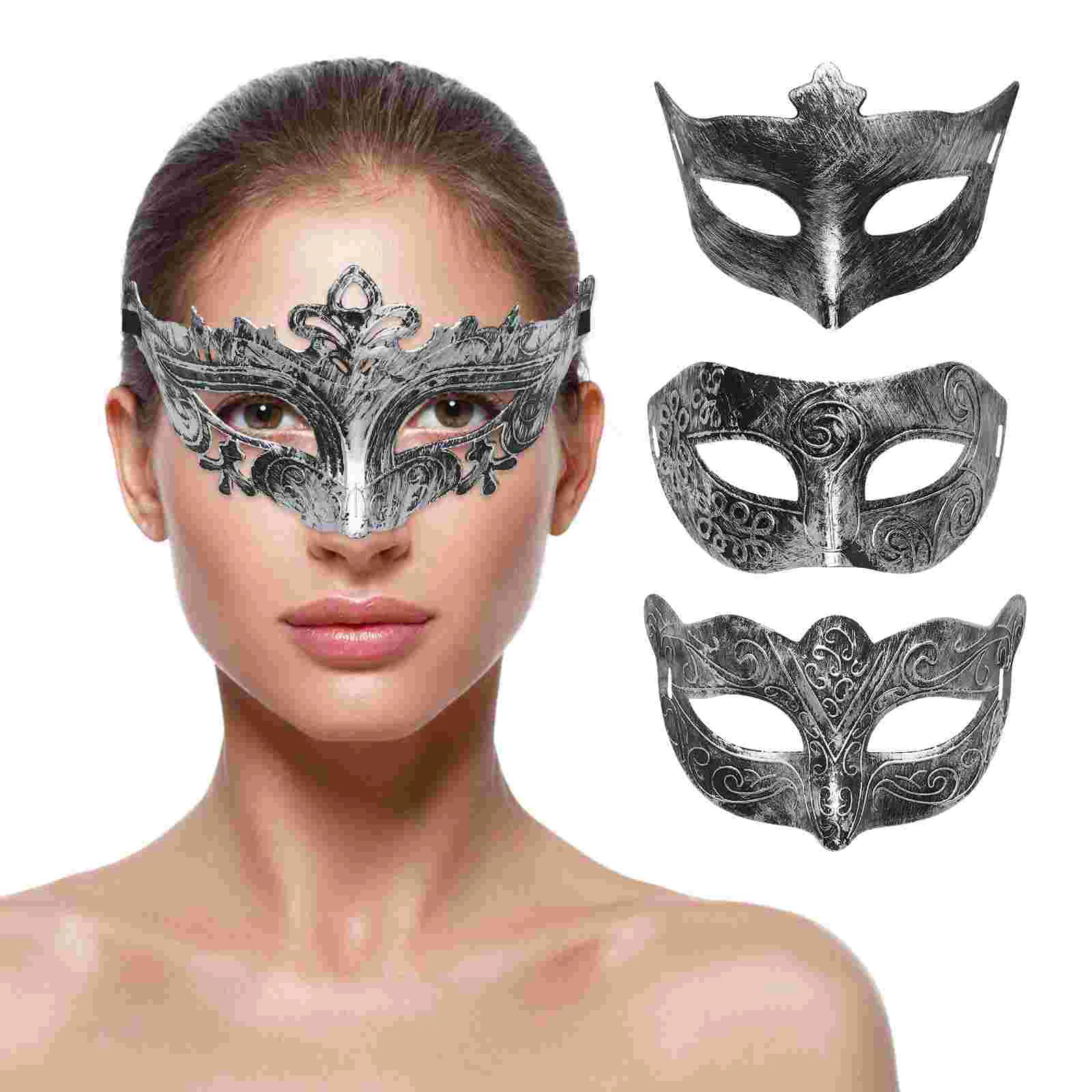

4 Pcs Greece Roleplay Costume Venetian Style Mask Half Cosplay Party Gentleman Miss Halloween