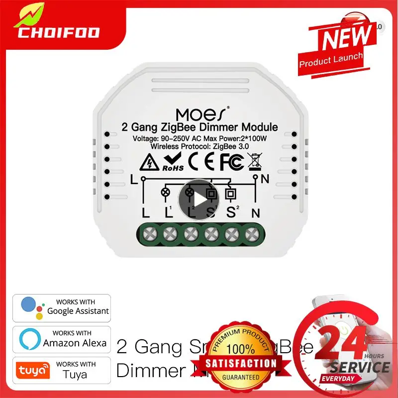 

Dimmable Zigbee Switch Diy Tuya Switches Ac 90-250v Mini Work With Alexa Google Home Smart Dimmer Module Switches Voice Control