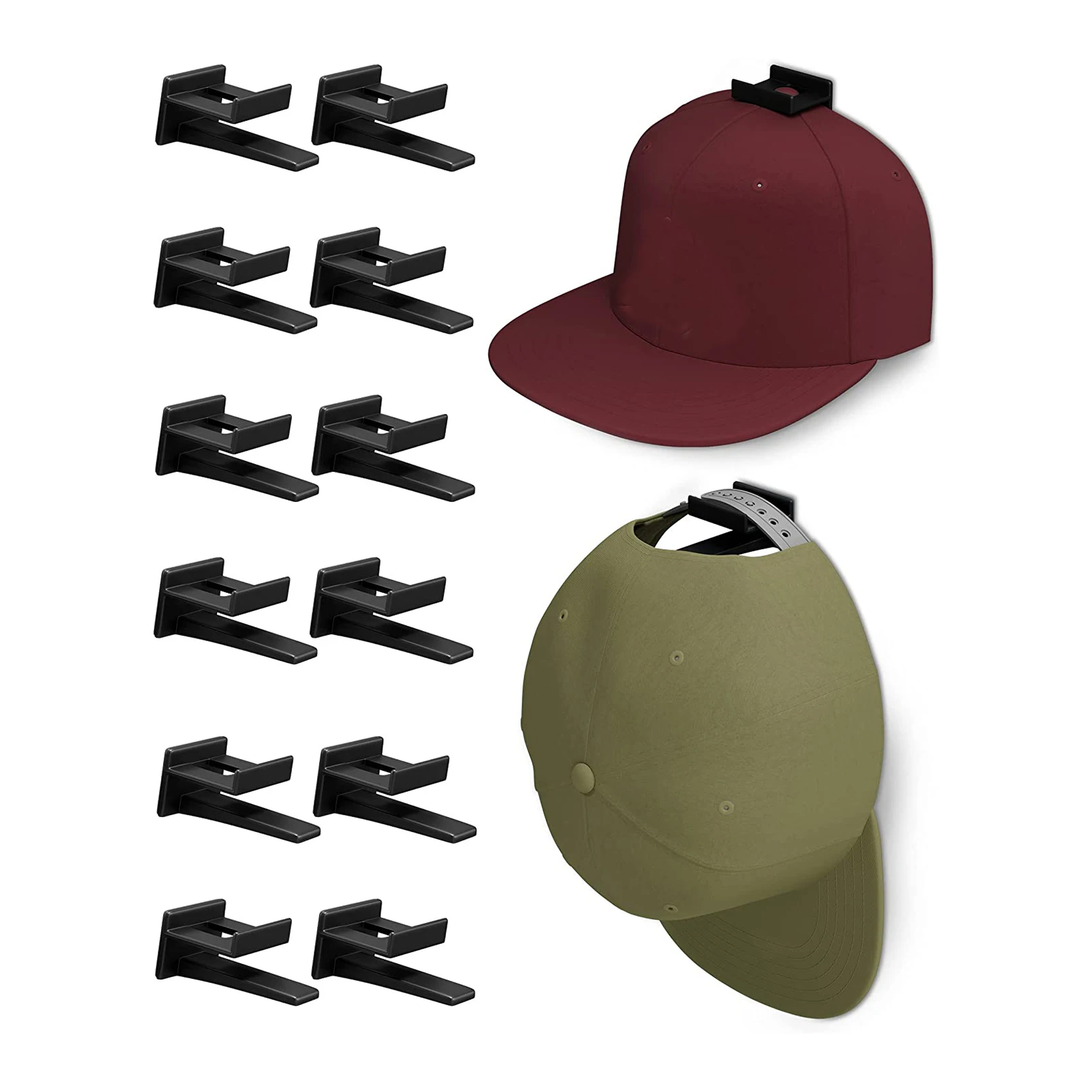 

12 шт., крючки для бейсболки и одежды