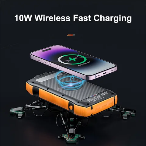 JayoWade Solar Power Bank 20000 мАч Водонепроницаемое беспроводное зарядное устройство Qi Быстрая зарядка Powerbank для iPhone Samsung Xiaomi Poverbank