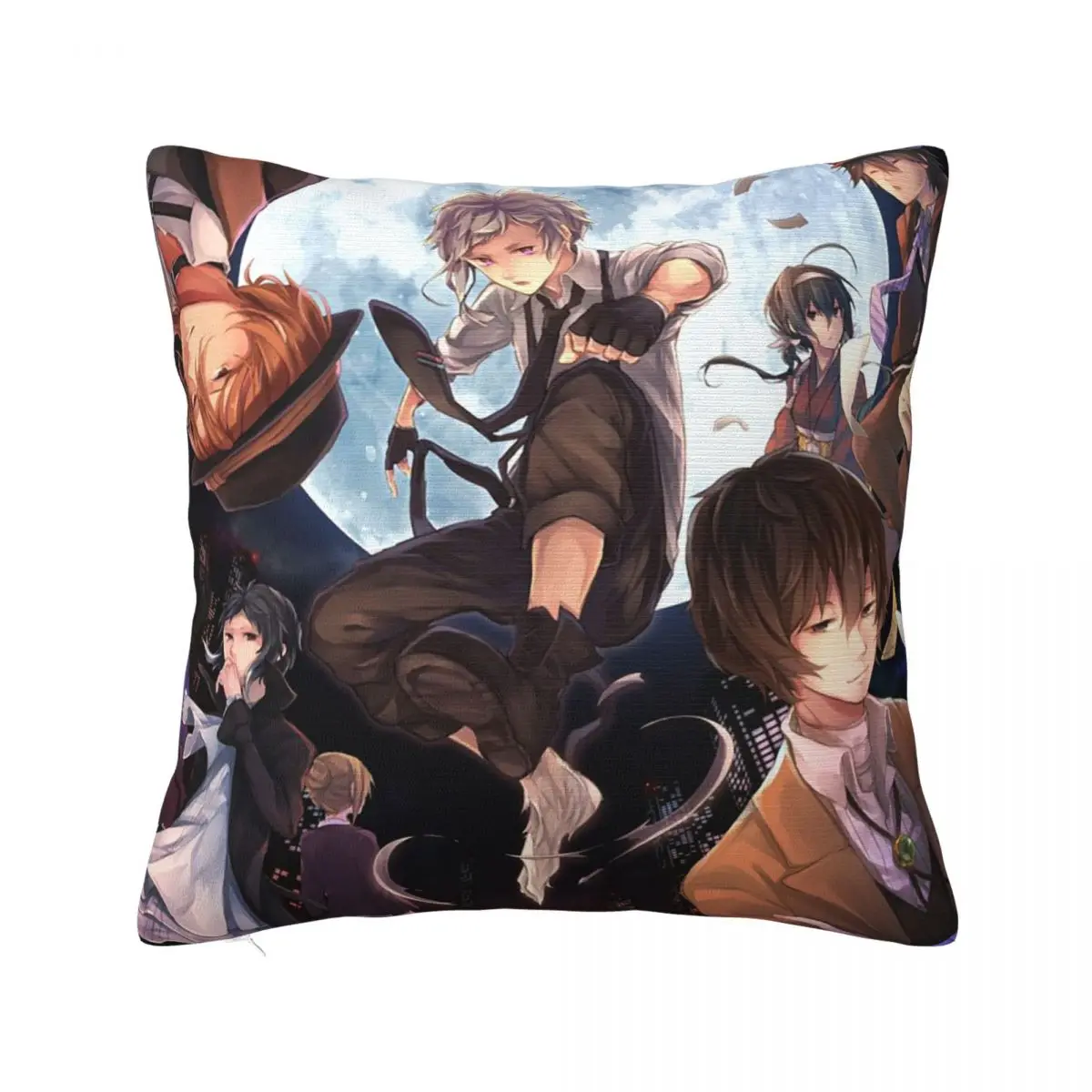 

Anime Bungo Stray Dogs Cute Pillowcase Cushion Cover Decor Dazai Osamu Cartoon Throw Pillow Case Cover Home Zippered 40X40cm