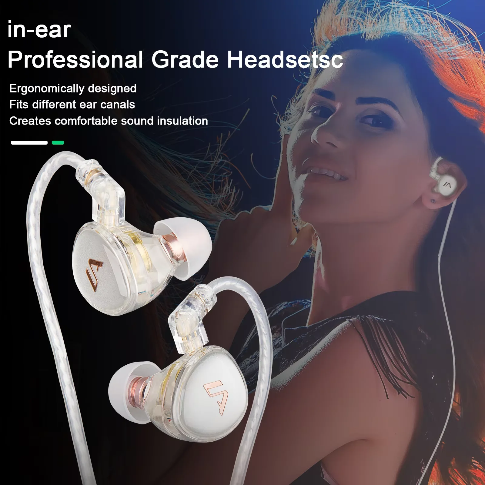 Фото 590-599 МГц стерео IEM UHF Stage DJ беспроводная система мониторинга ушей с беспроводными наушниками для сценического студийного звука №3