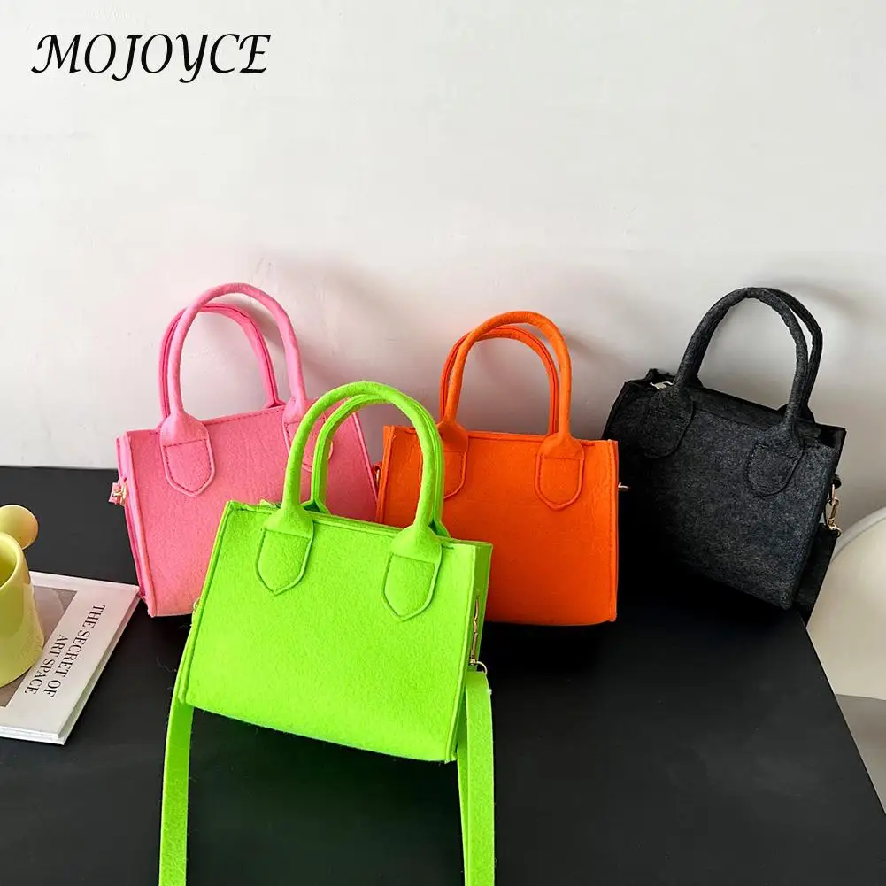 

Women Felt Shoulder Messenger Bag Top-Handle Handbag Tote Phone Holder Female Satchel Handbags Gifts for Ladies
