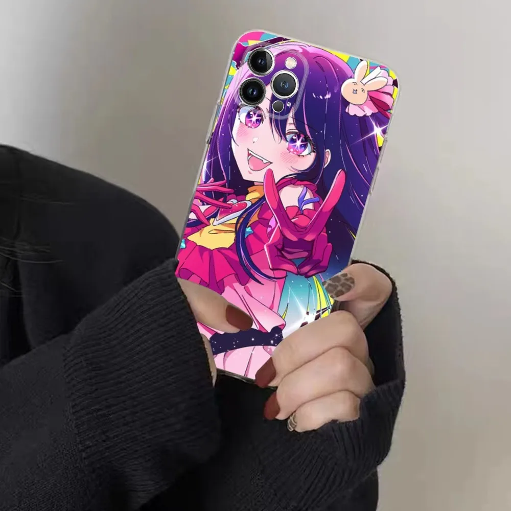 Oshi No Ko Anime Phone Case For iPhone 13 14 Pro Max XS XR 12 11 Pro 13 Mini 6 7 8 Plus Clear Back Cover Capa