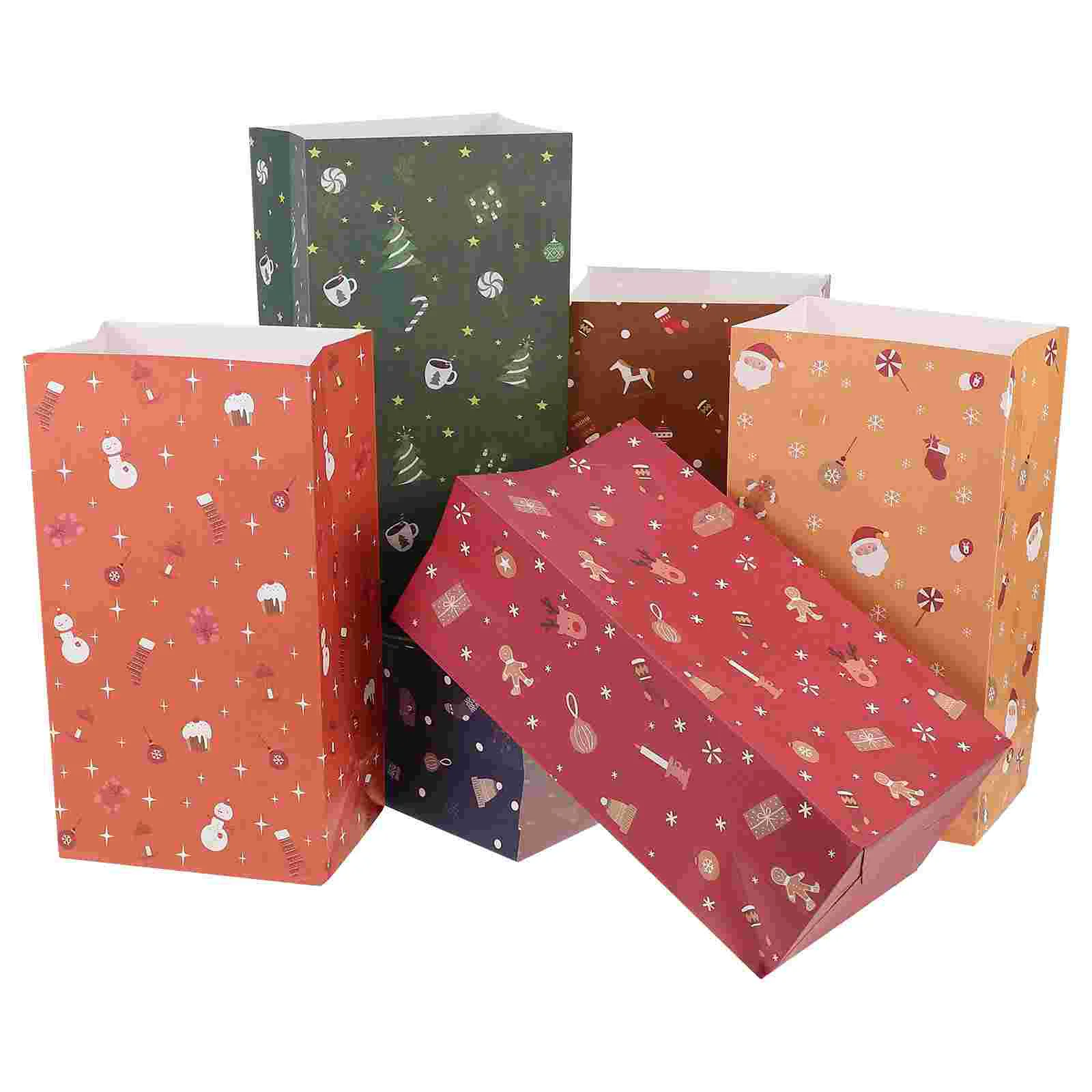 

Christmasbag Gift Paper Holiday Party Favor Treatxmas Treats Gifshopping Santa Cookiecandy Packaging Basket Favors Packing