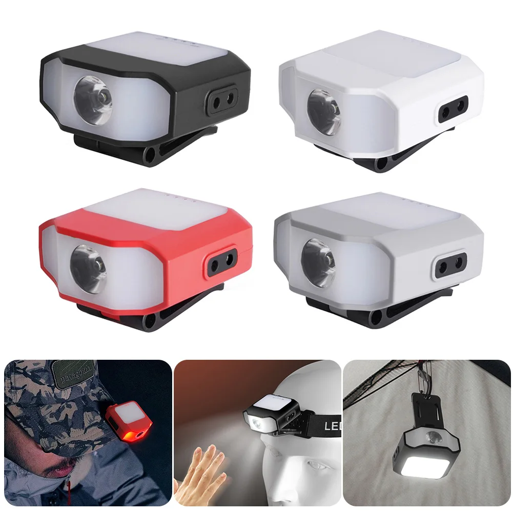 

Налобный фонарь с датчиком и клипсой, светодиодный головной мини-фонарь с COB матрицей, 6 режимов, зарядка через USB, освесветильник для кемпинг...