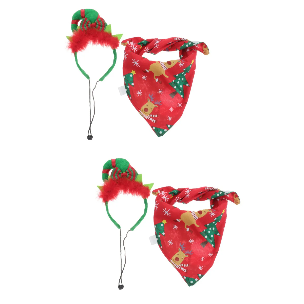 

Dog Pet Christmas Headband Towels Bandanas Elf Outfit Bandana Themed Saliva Gift Accessory Costume Headbandskitten Holiday
