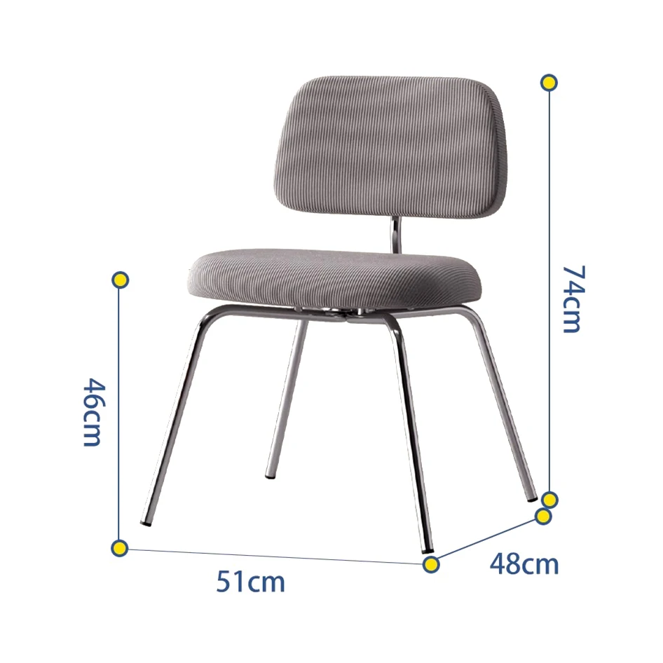 Современный простой обеденный стул из нержавеющей стали скандинавский