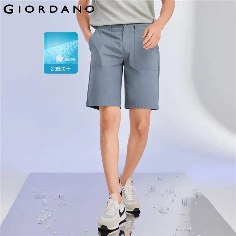 

Giordano Men Shorts High-tech Cool Quick Dry Mid Rise Shorts Lightweight Stretchy Mid Rise Relaxed Casual Shorts 01102307