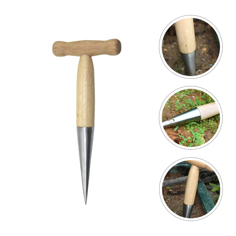 

Hole Puncher Bonsai Tools Dibbler Planting Metal Stainless Steel Bulb Dibber Garden Vegetable Gardening Seeding Planter