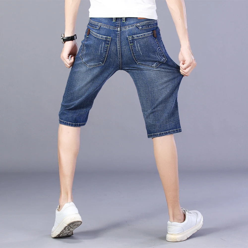 Thoshine Brand Summer Men Thin Jeans Knee Length Male Denim Shorts Fashion Short Jeans Lightweight