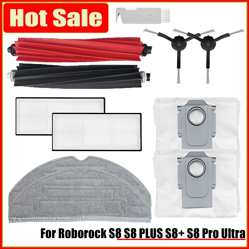 

Roller Main Side Brush Hepa Filter Mop Cloths for Roborock S8 S8 PLUS S8+ S8 Pro Ultra G20 Vacuum Cleaner Dust Bags Spare Parts