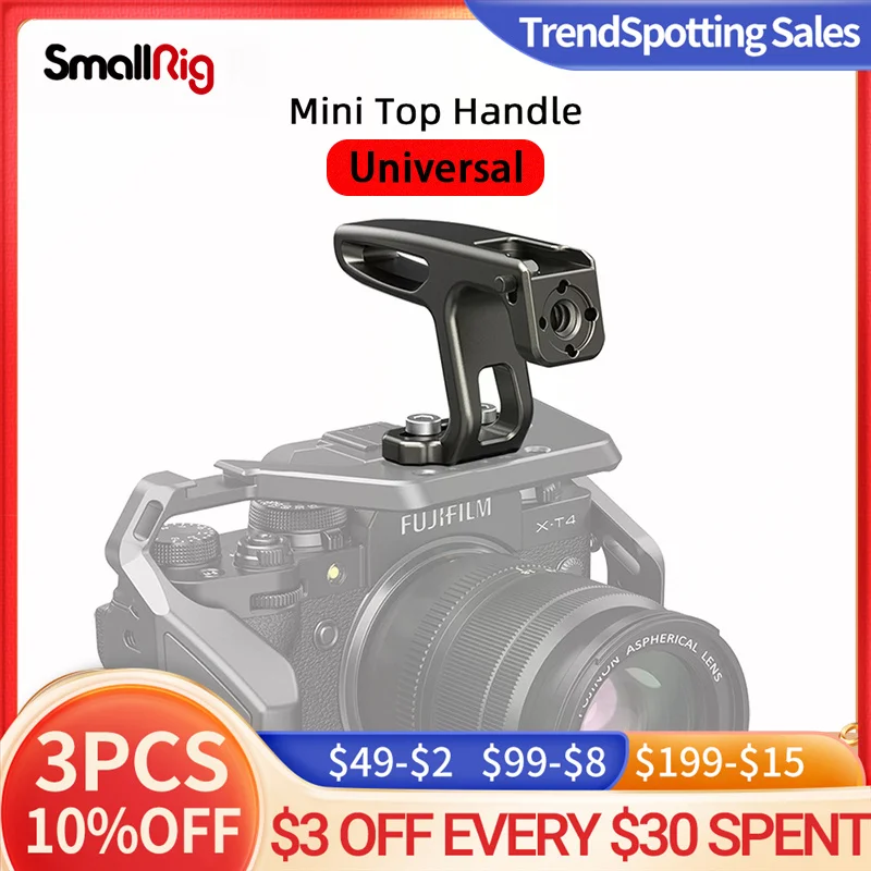 

SmallRig Camera Cage Mini Top Handle for Light-weight Cameras With 1/4-20 Screws HTS2756